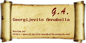 Georgijevits Annabella névjegykártya